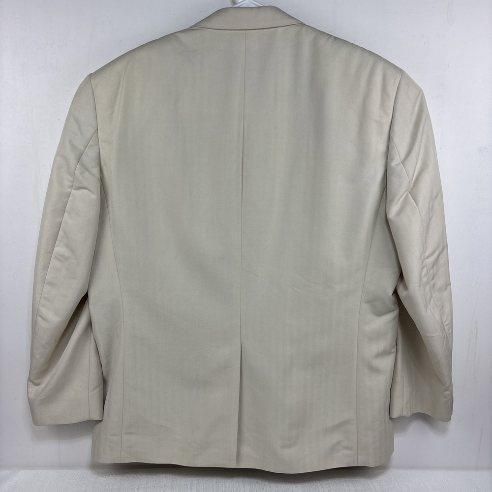 Chaps 48R Mens Cream 2 Button Blazer Sport Coat Jacket Subtle Stripes EUC‎ - Picture 8 of 13